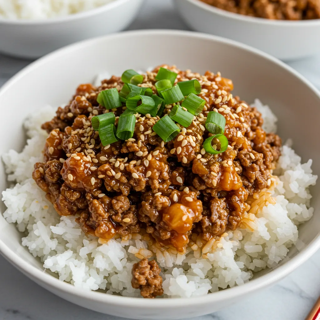 Hot Honey Ground Beef Bowl – The Ultimate Viral Recipe You Need to Try 4 Hot Honey Ground Beef Bowl with toppings and hot honey drizzle