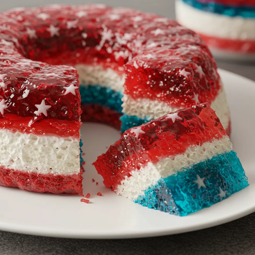 Patriotic Poke Cake: The Ultimate Red, White & Blue Dessert for Any Celebration 4 Patriotic Poke Cake with red white and blue layers