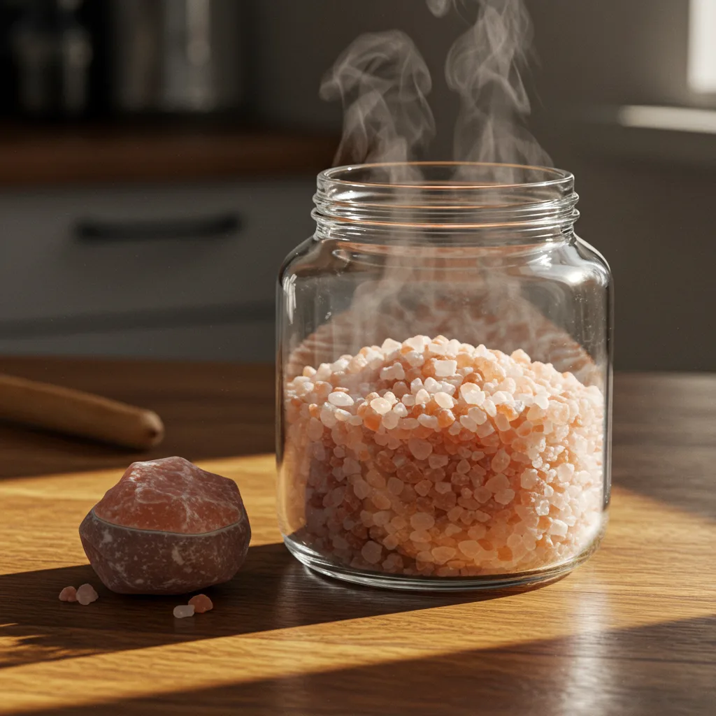 The Ultimate Saltwater Flush Recipe: Powerful Cleanse & Quick Results 4 Saltwater flush recipe with Himalayan pink salt in glass jar