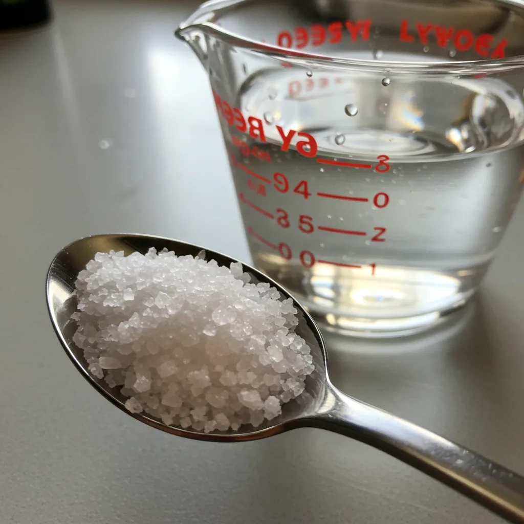 The Ultimate Saltwater Flush Recipe: Powerful Cleanse & Quick Results 6 Sea salt measured for saltwater flush recipe