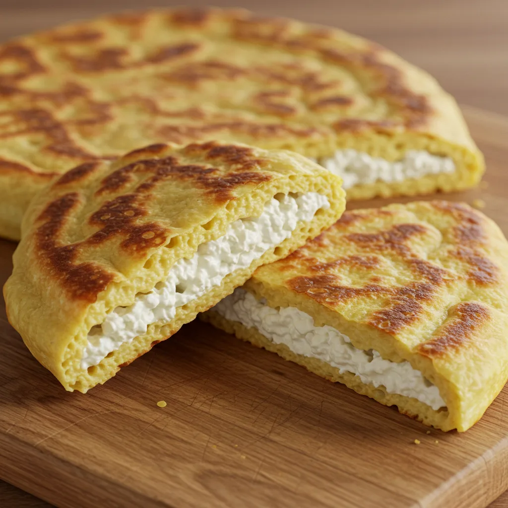 Cottage Cheese 2 Ingredient Flatbread – The Easiest Healthy Recipe 4 cottage cheese 2 ingredient flatbread on cutting board