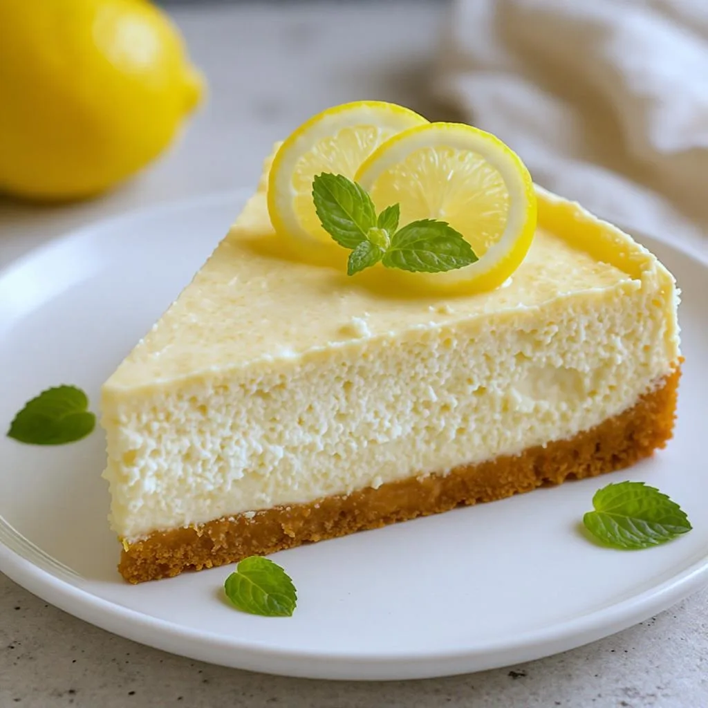 No Bake Lemon Cheesecake With Cottage Cheese: The Ultimate Healthy Dessert 4 No bake lemon cheesecake with cottage cheese topped with lemon slices